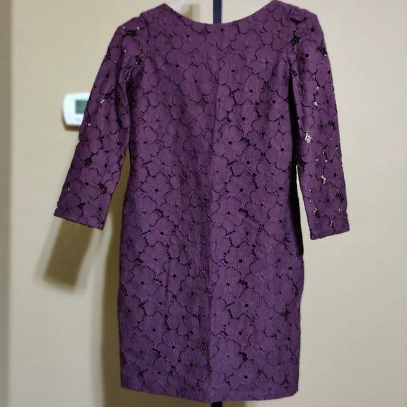 DVF Sarita flower lace dress maroon burgundy - Picture 7 of 12